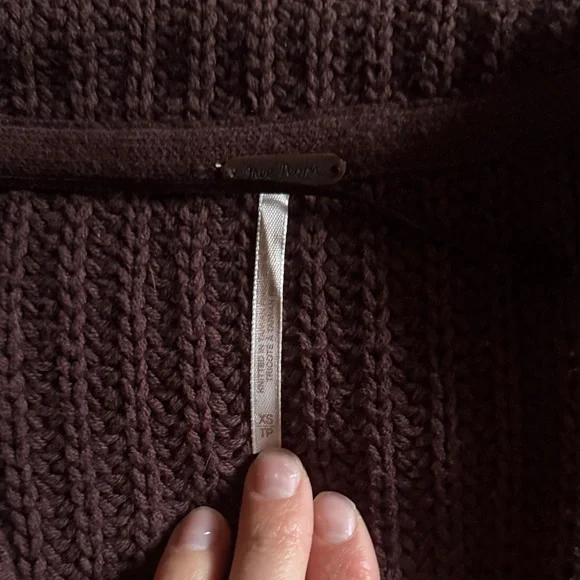 Free People Dark Brown Hooded Cardigan - Picture 2 of 8